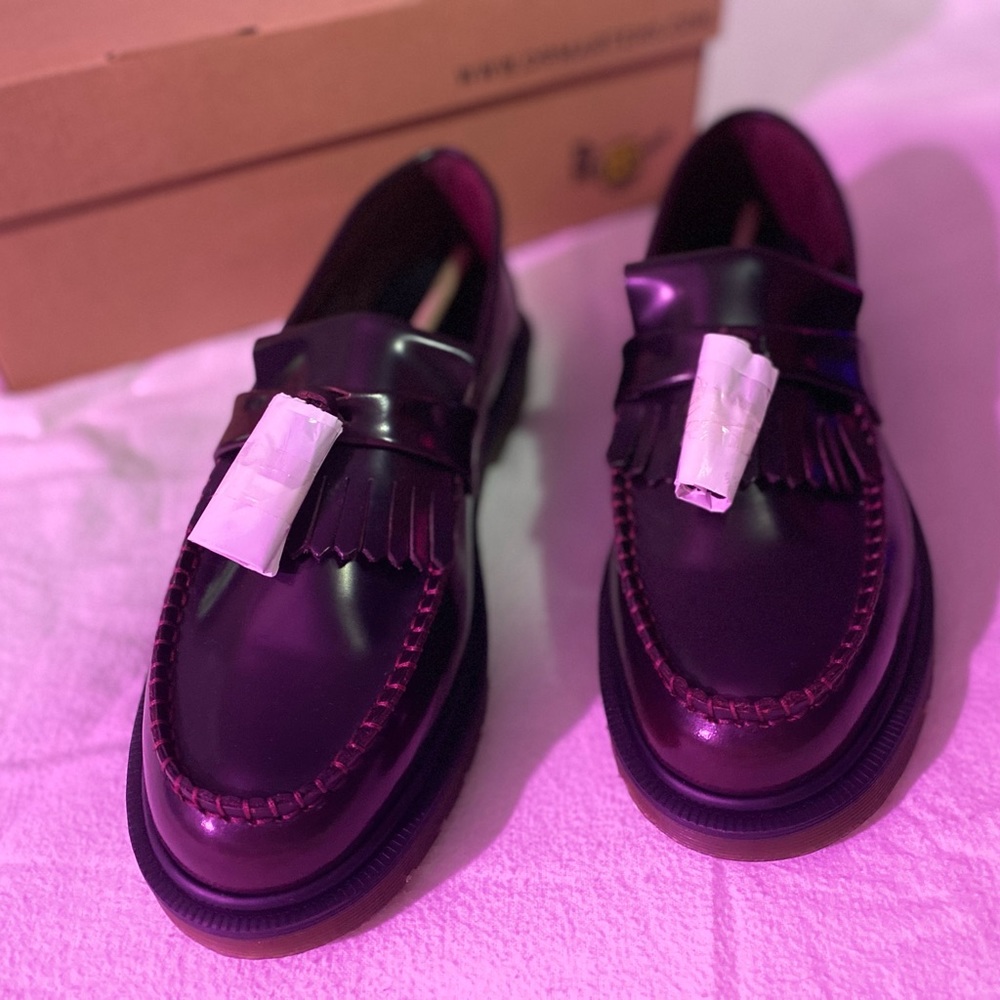 Dr. Martens Adrian Cherry Red Loafers - Unisex